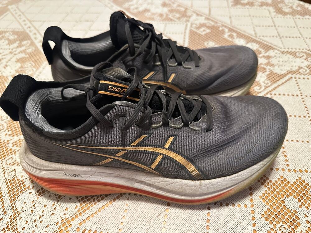 ASICS GEL-Nimbus 26 Sheet Metal Grey Rose Gold Running Shoes Men’s Size 10